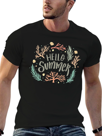 Hello Summer Tee - Black Graphic T-Shirt
