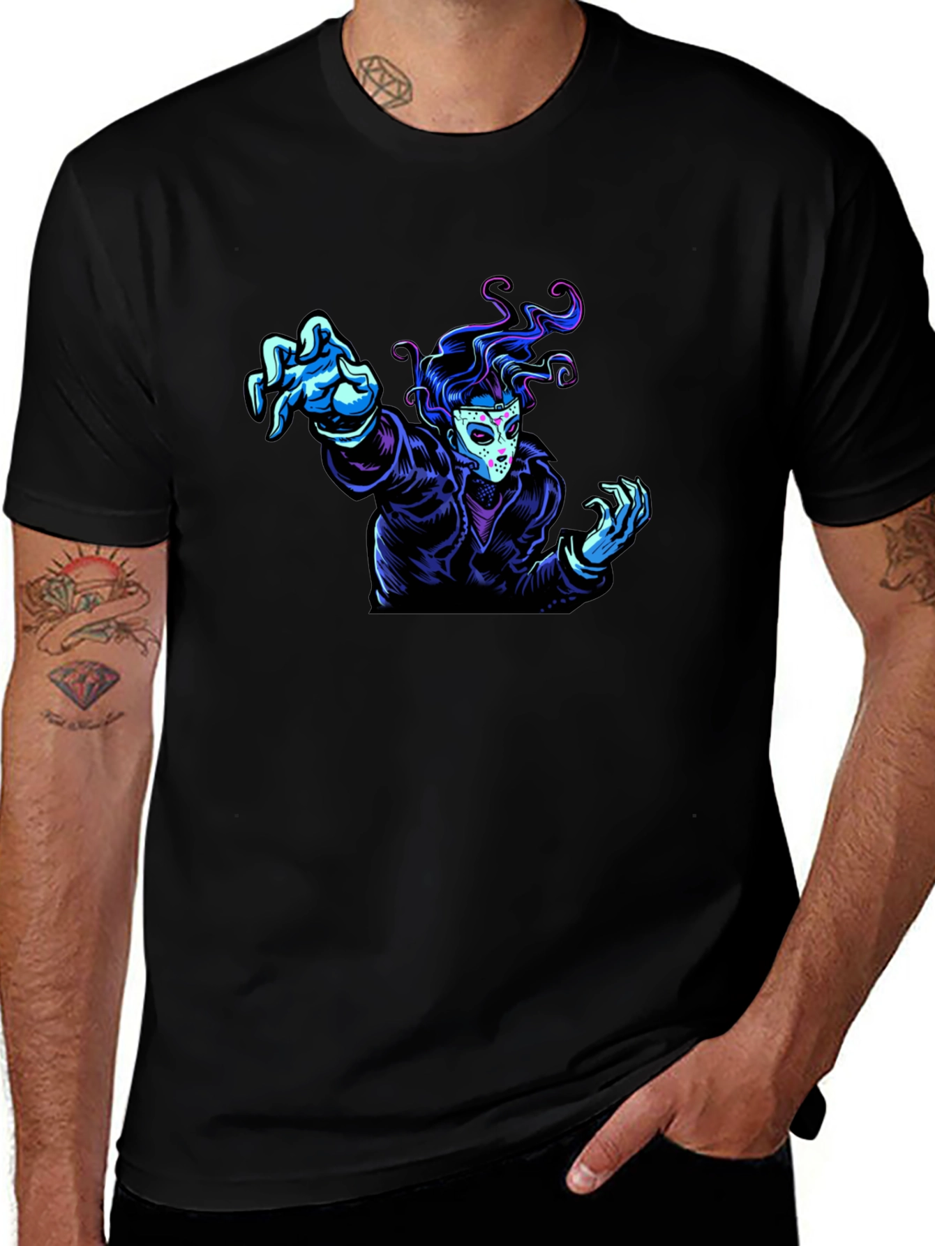 Graphic Tee - Masked Figure Design