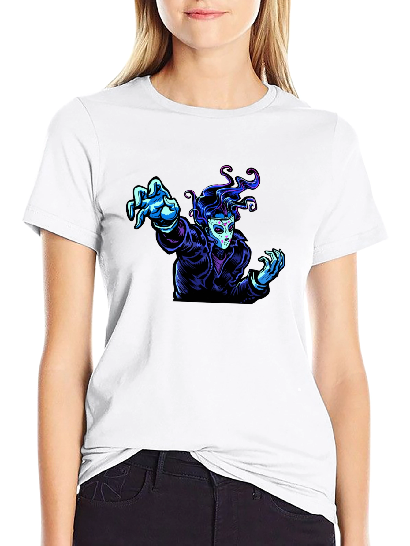 Graphic Tee - Masked Figure Design