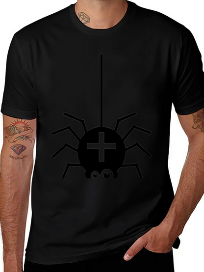 Funny Spider Graphic Tee - Black