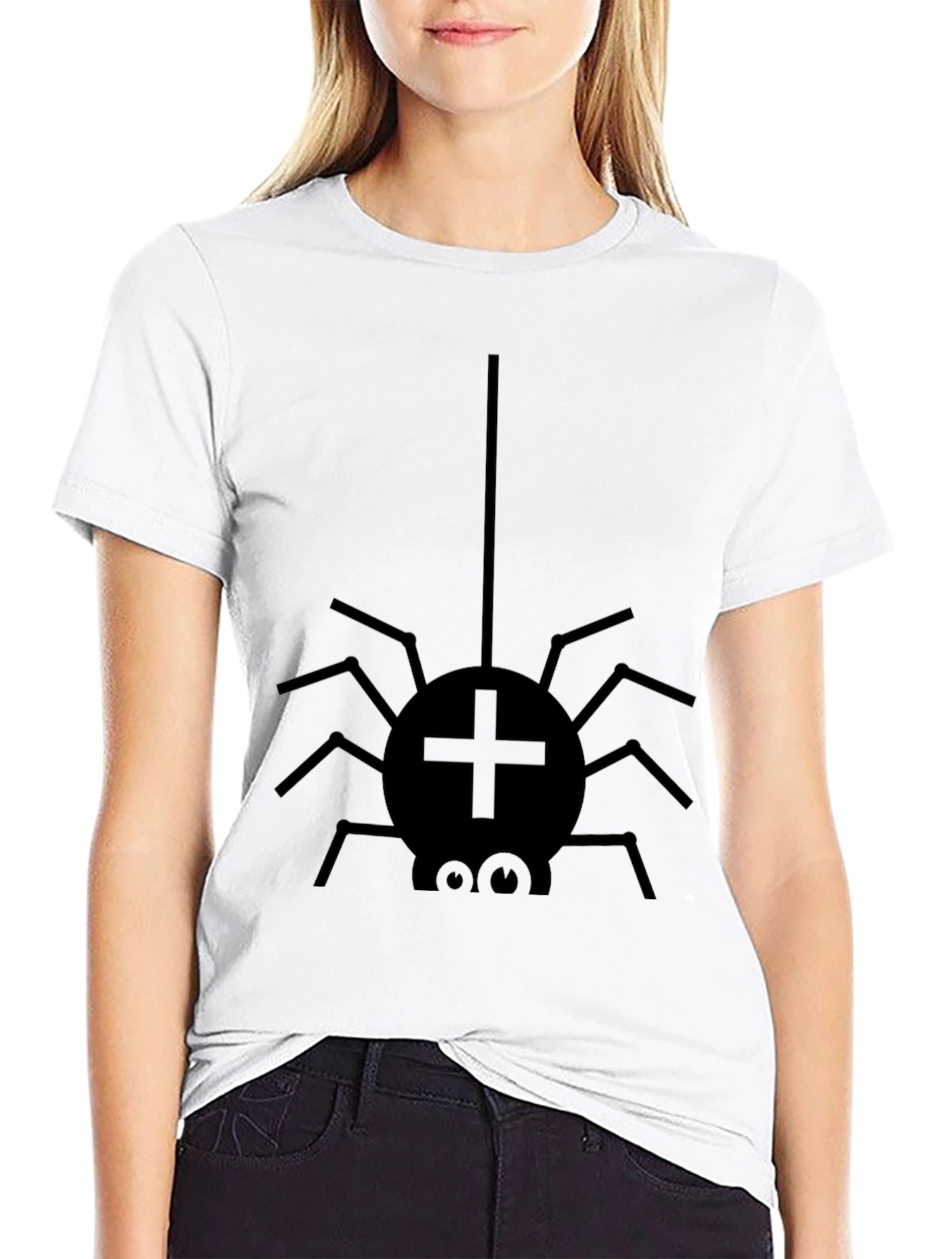 Funny Spider Graphic Tee - Black