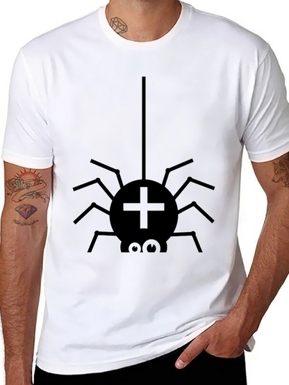 Funny Spider Graphic Tee - Black
