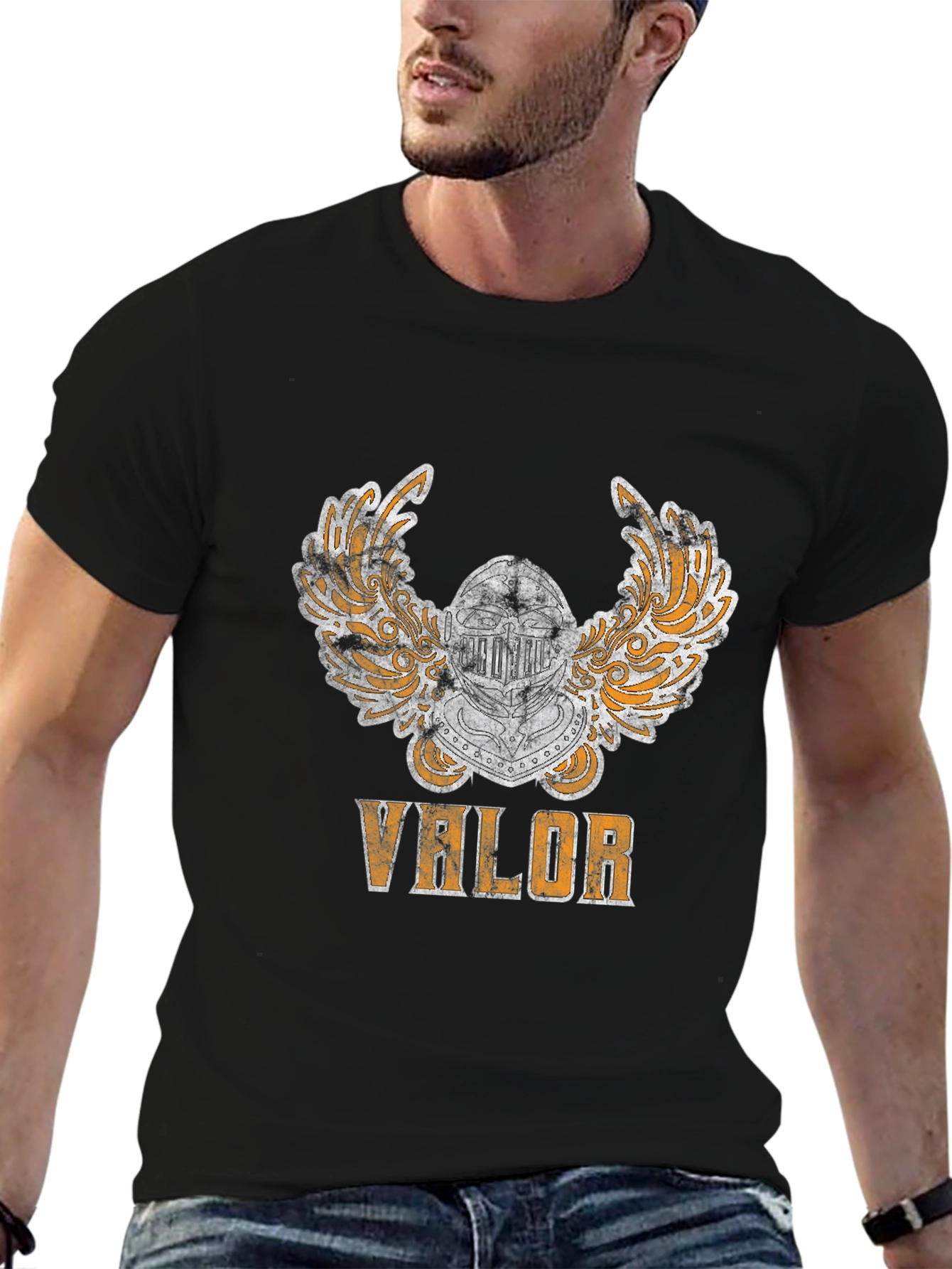 Valor Knight Helmet Graphic Tee