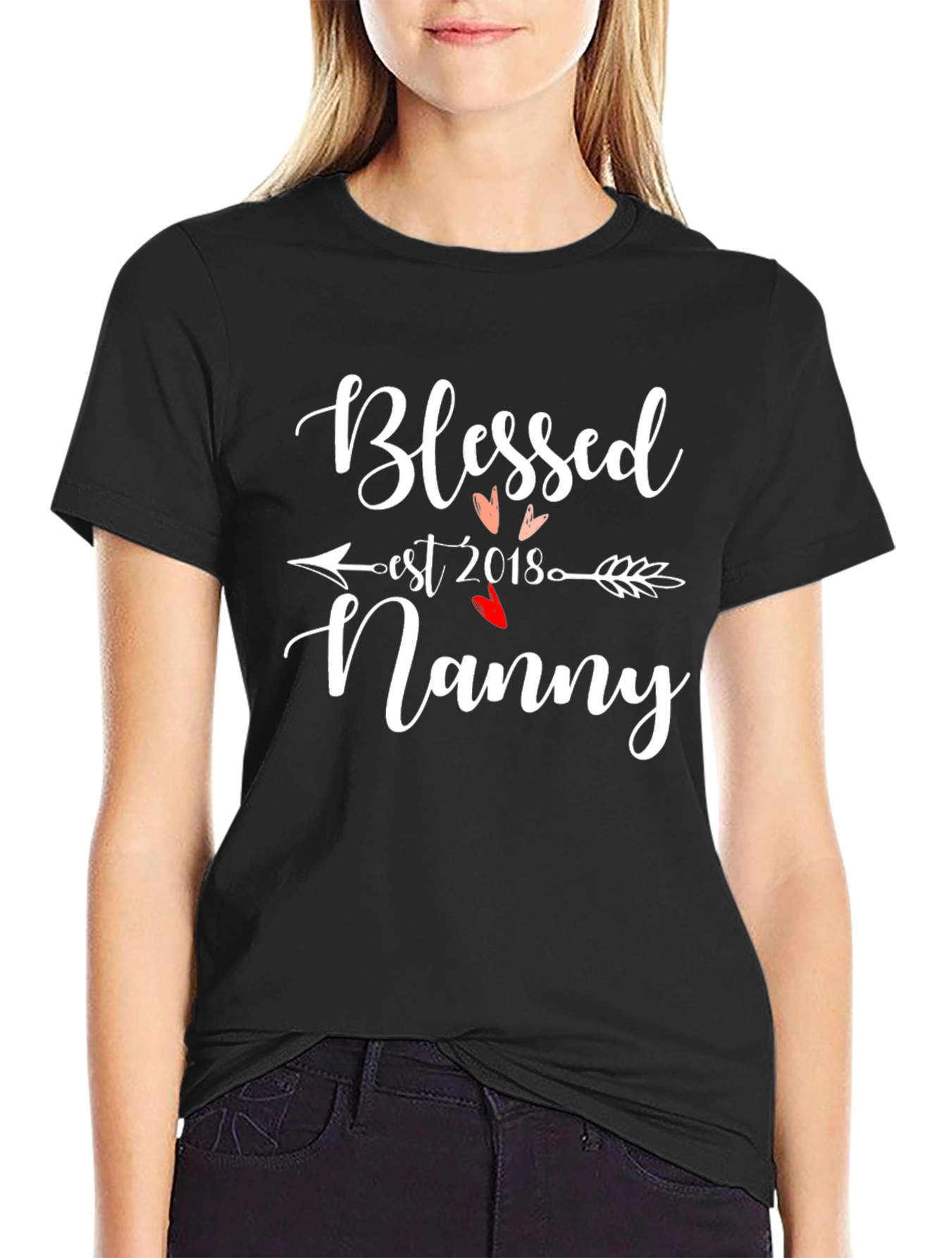 Blessed Nanny Est 2018 T-Shirt Black