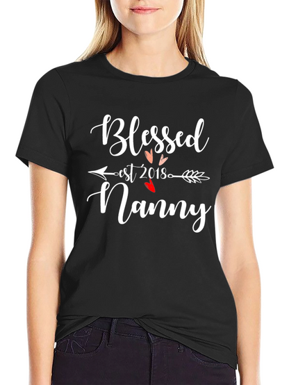 Blessed Nanny Est 2018 T-Shirt Black