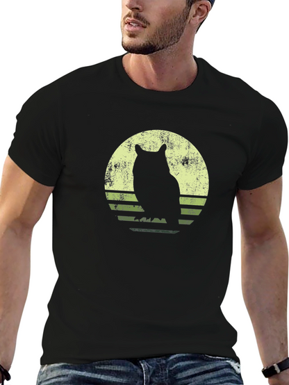 Owl Silhouette Graphic T-Shirt