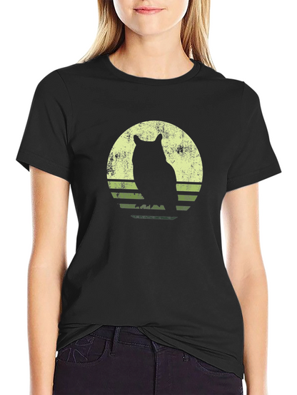Owl Silhouette Graphic T-Shirt