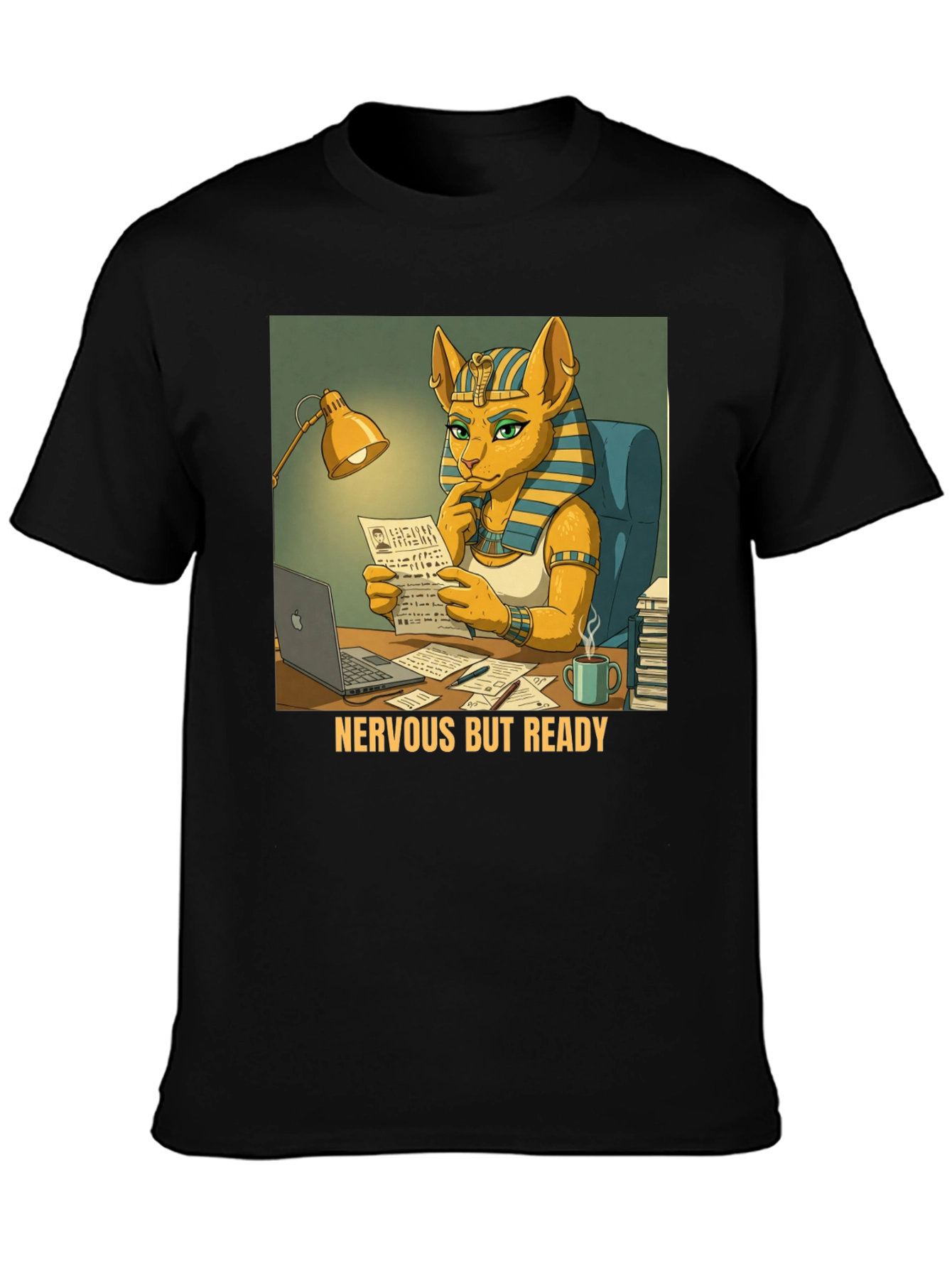 Nervous But Ready Cat Pharaoh T-Shirt