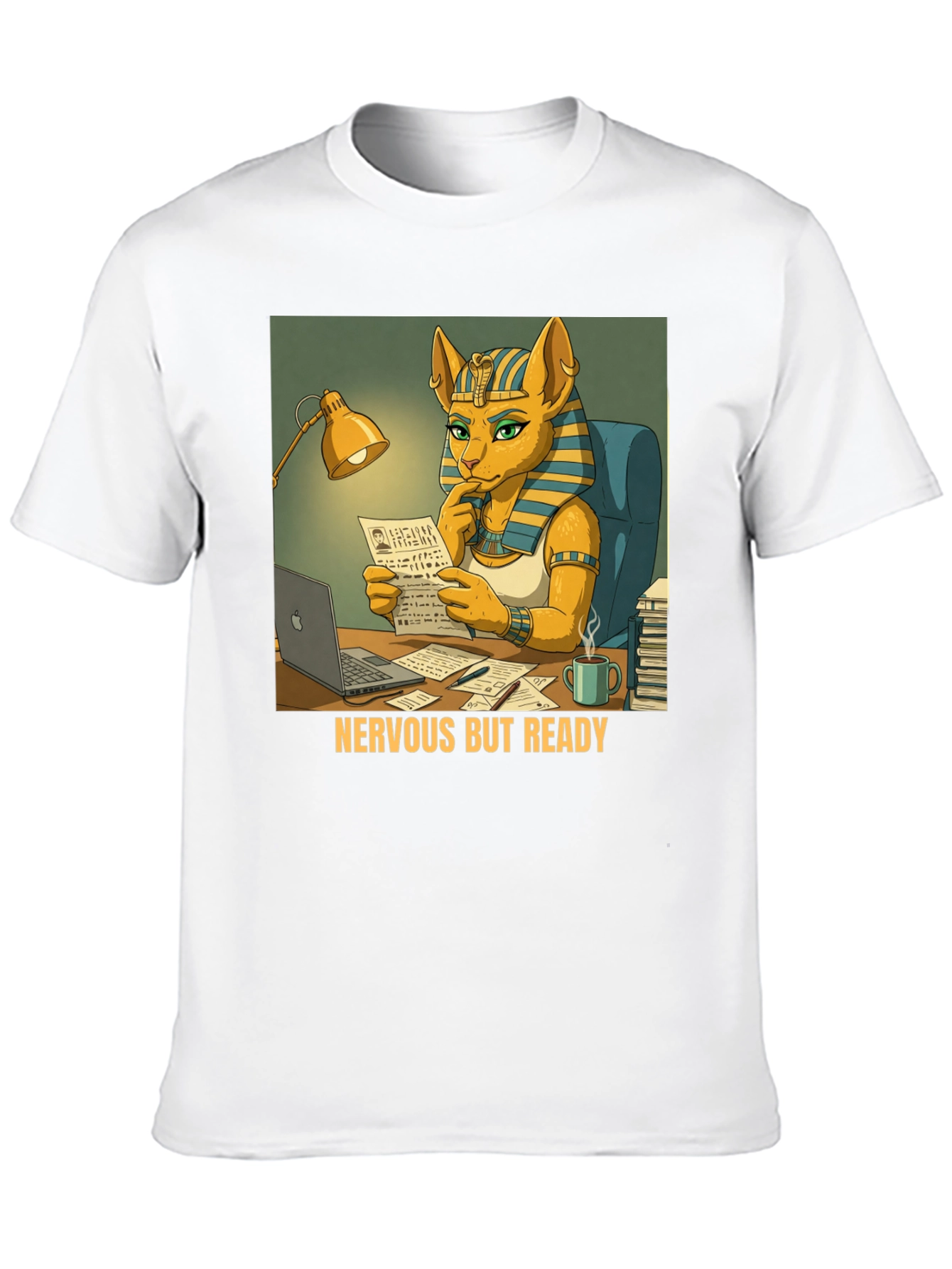 Nervous But Ready Cat Pharaoh T-Shirt