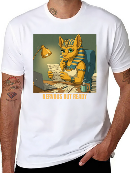 Nervous But Ready Cat Pharaoh T-Shirt