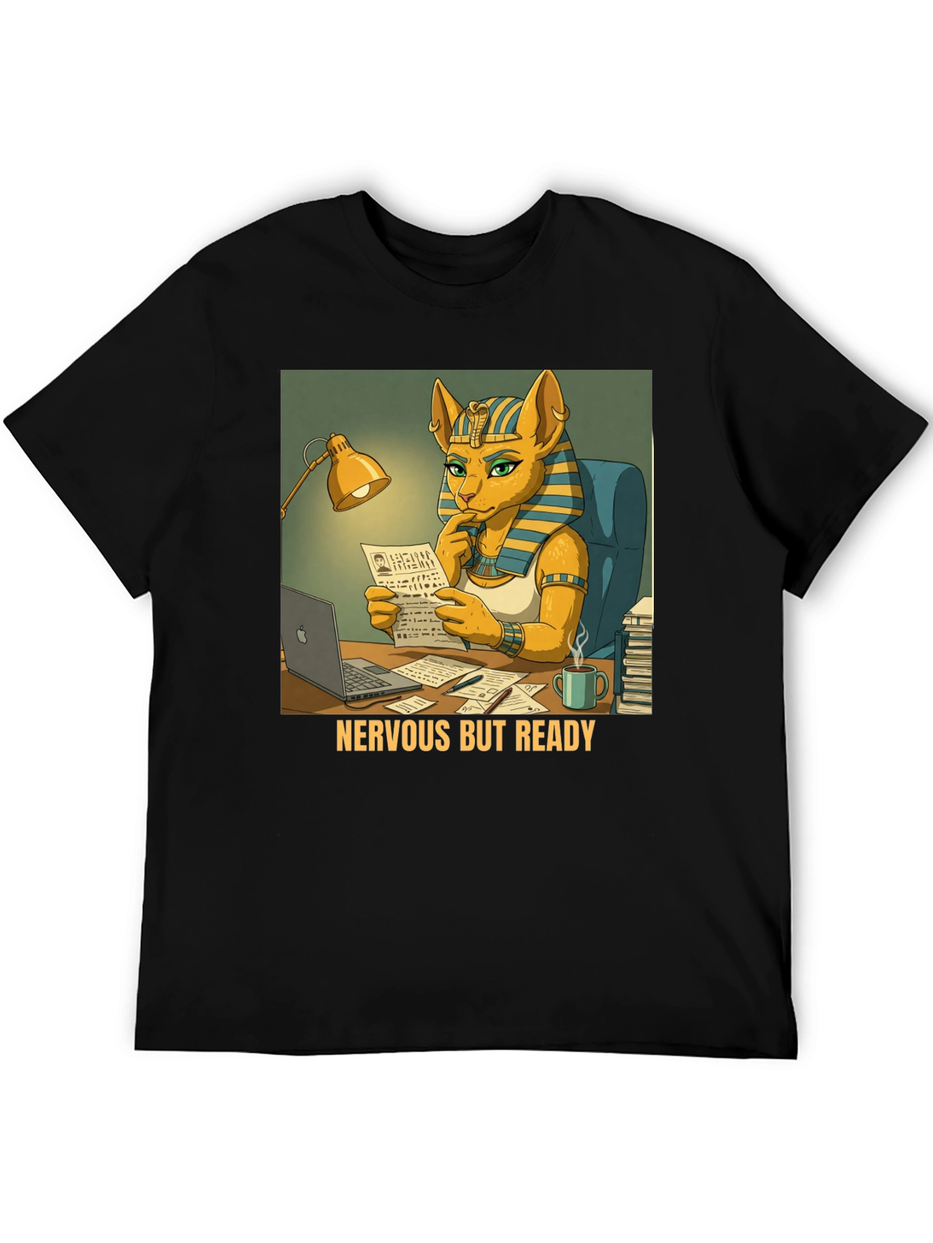 Nervous But Ready Cat Pharaoh T-Shirt