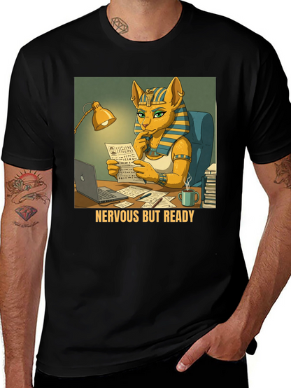 Nervous But Ready Cat Pharaoh T-Shirt