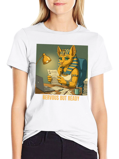 Nervous But Ready Cat Pharaoh T-Shirt