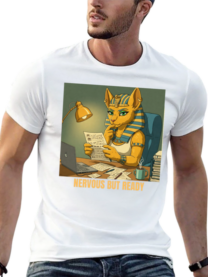 Nervous But Ready Cat Pharaoh T-Shirt