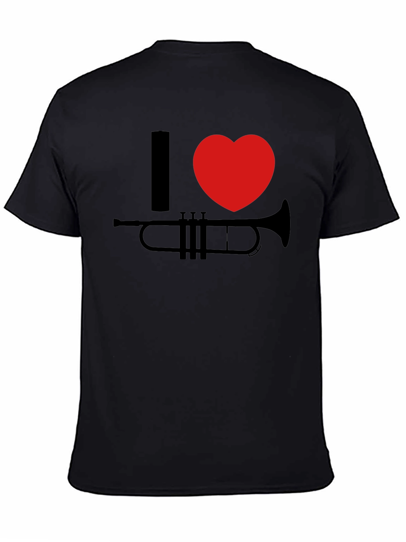 I Heart Trumpet Graphic Tee - Black