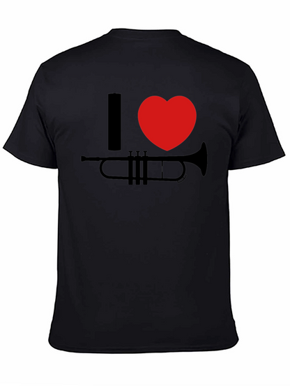 I Heart Trumpet Graphic Tee - Black