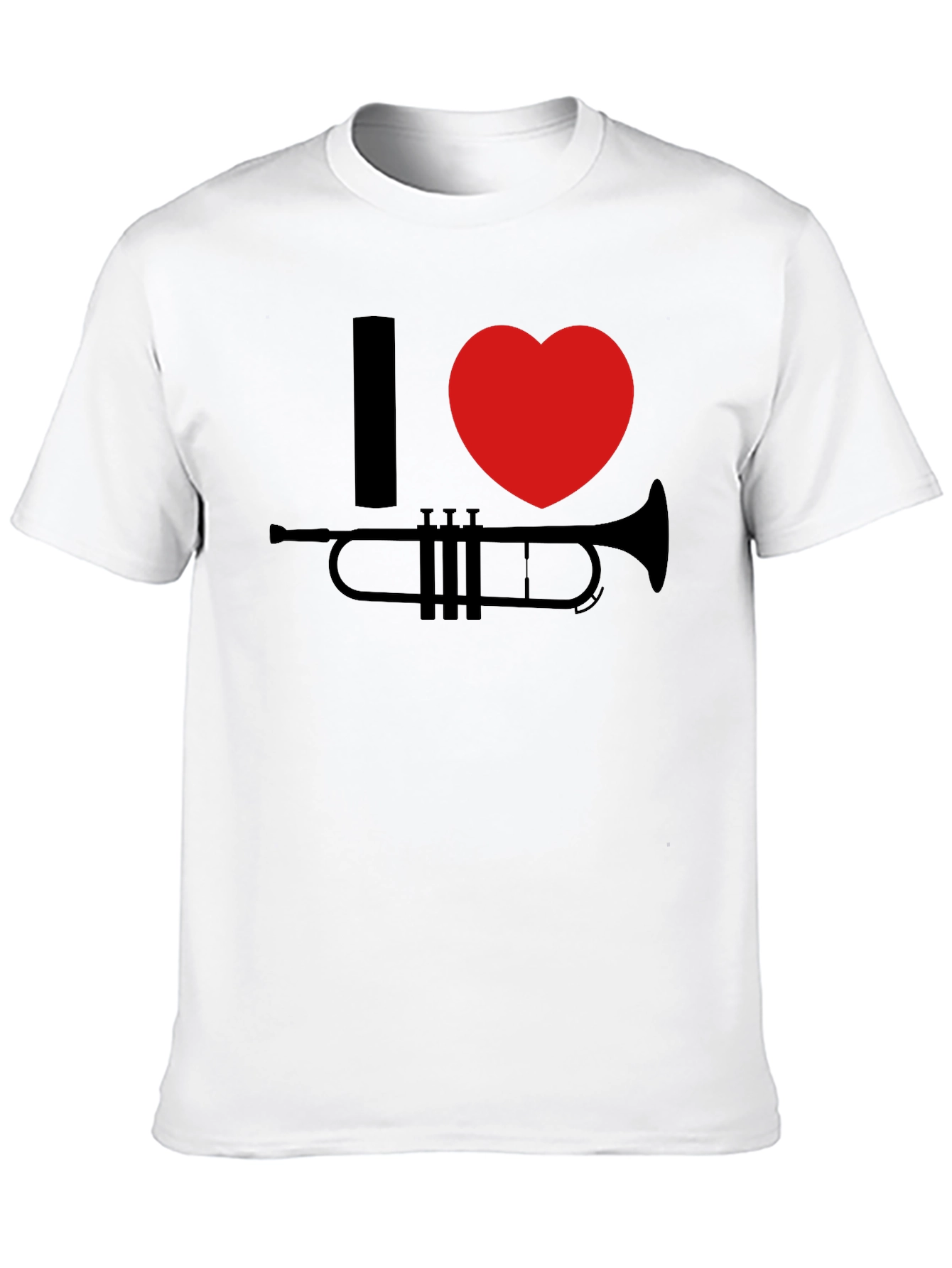 I Heart Trumpet Graphic Tee - Black