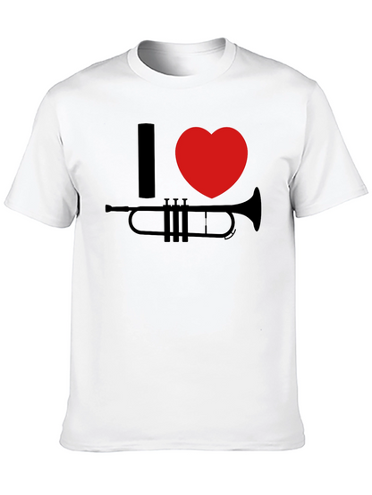 I Heart Trumpet Graphic Tee - Black