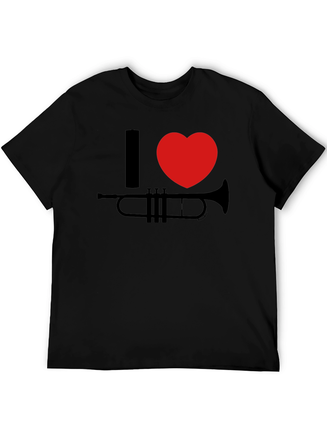 I Heart Trumpet Graphic Tee - Black