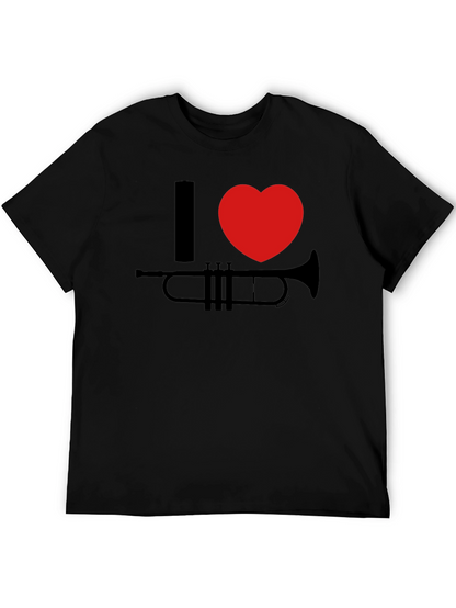 I Heart Trumpet Graphic Tee - Black