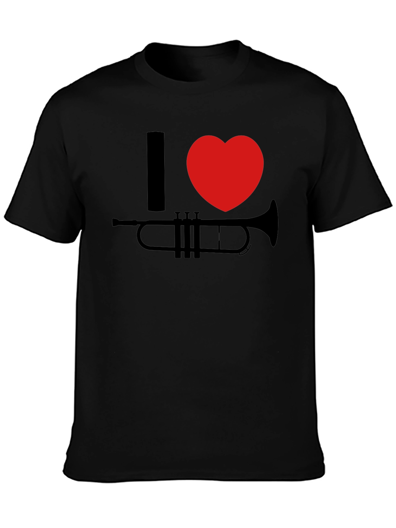 I Heart Trumpet Graphic Tee - Black