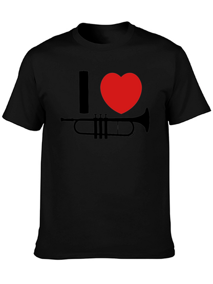 I Heart Trumpet Graphic Tee - Black