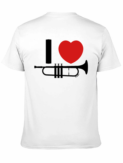 I Heart Trumpet Graphic Tee - Black