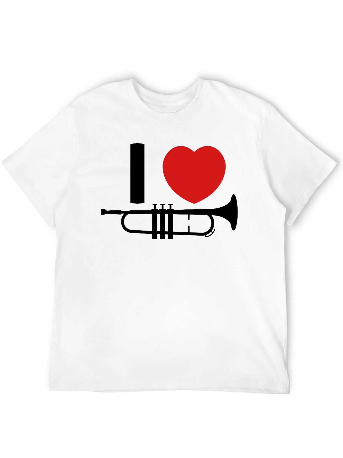 I Heart Trumpet Graphic Tee - Black