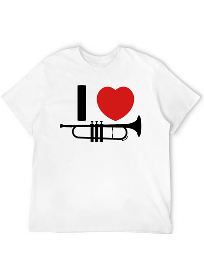 I Heart Trumpet Graphic Tee - Black