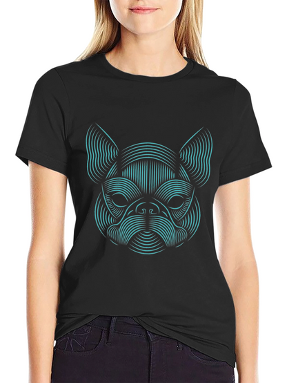 Abstract Dog Graphic Tee - Black Unisex T-Shirt