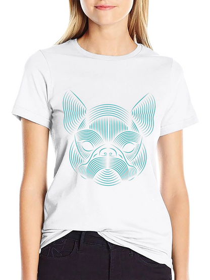 Abstract Dog Graphic Tee - Black Unisex T-Shirt