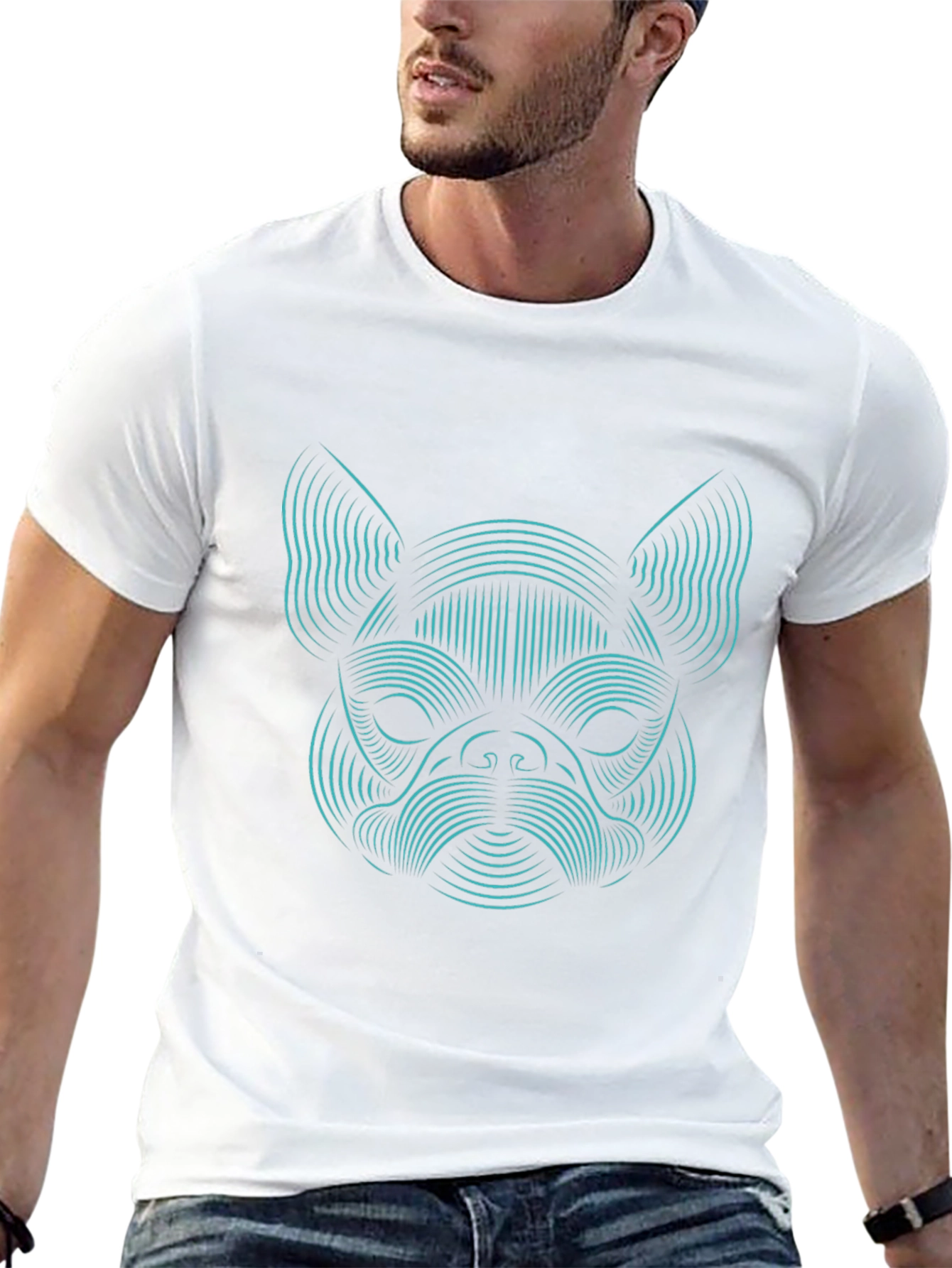 Abstract Dog Graphic Tee - Black Unisex T-Shirt