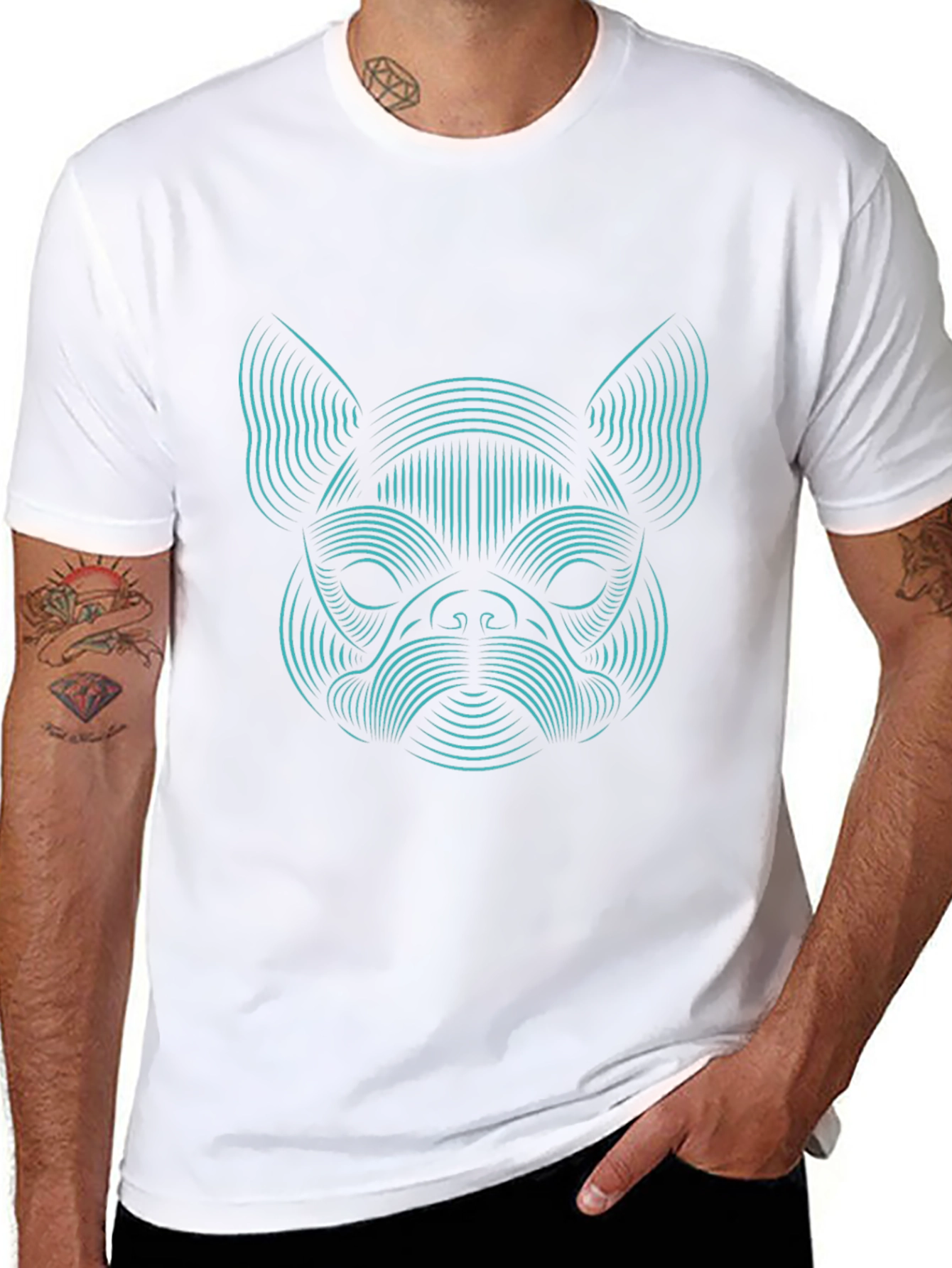 Abstract Dog Graphic Tee - Black Unisex T-Shirt