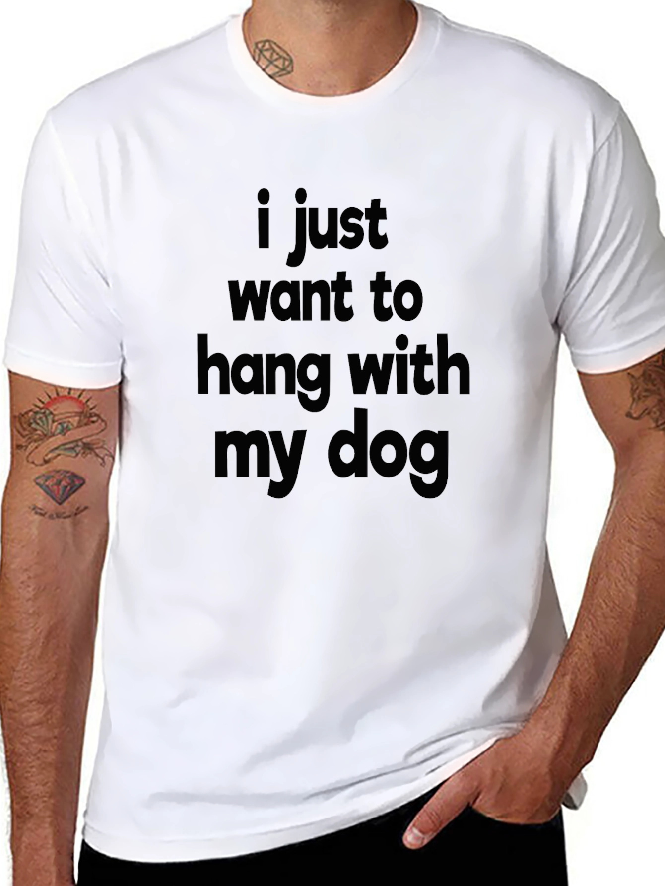 Hang With My Dog Black T-Shirt