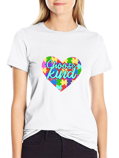 Choose Kind Autism Awareness Puzzle Heart T-Shirt