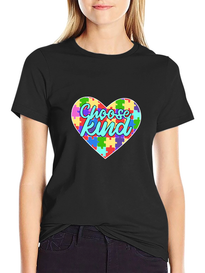 Choose Kind Autism Awareness Puzzle Heart T-Shirt
