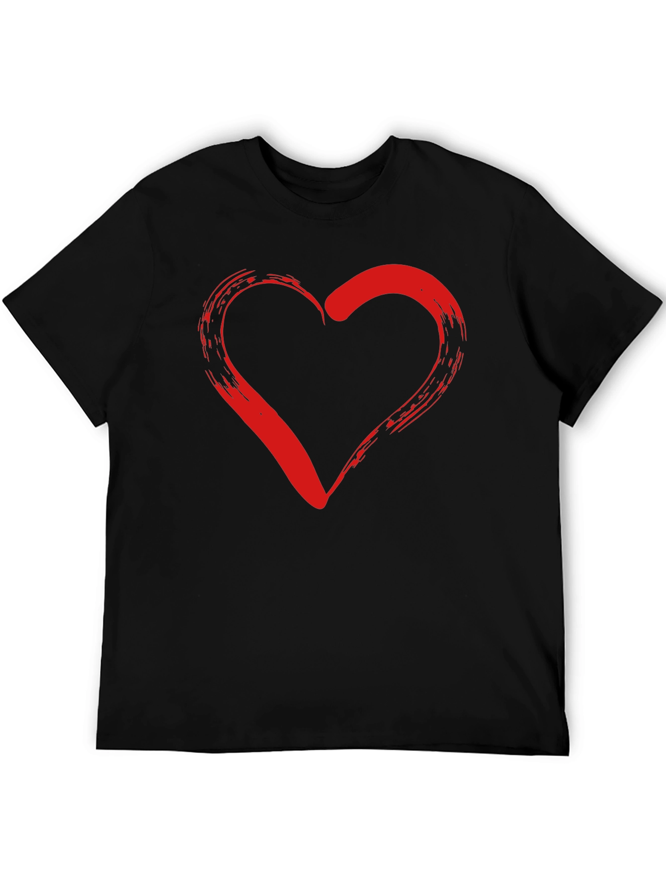 Heart Graphic Black T-Shirt - Stylish Casual Wear