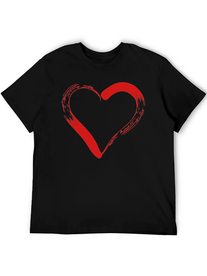 Heart Graphic Black T-Shirt - Stylish Casual Wear