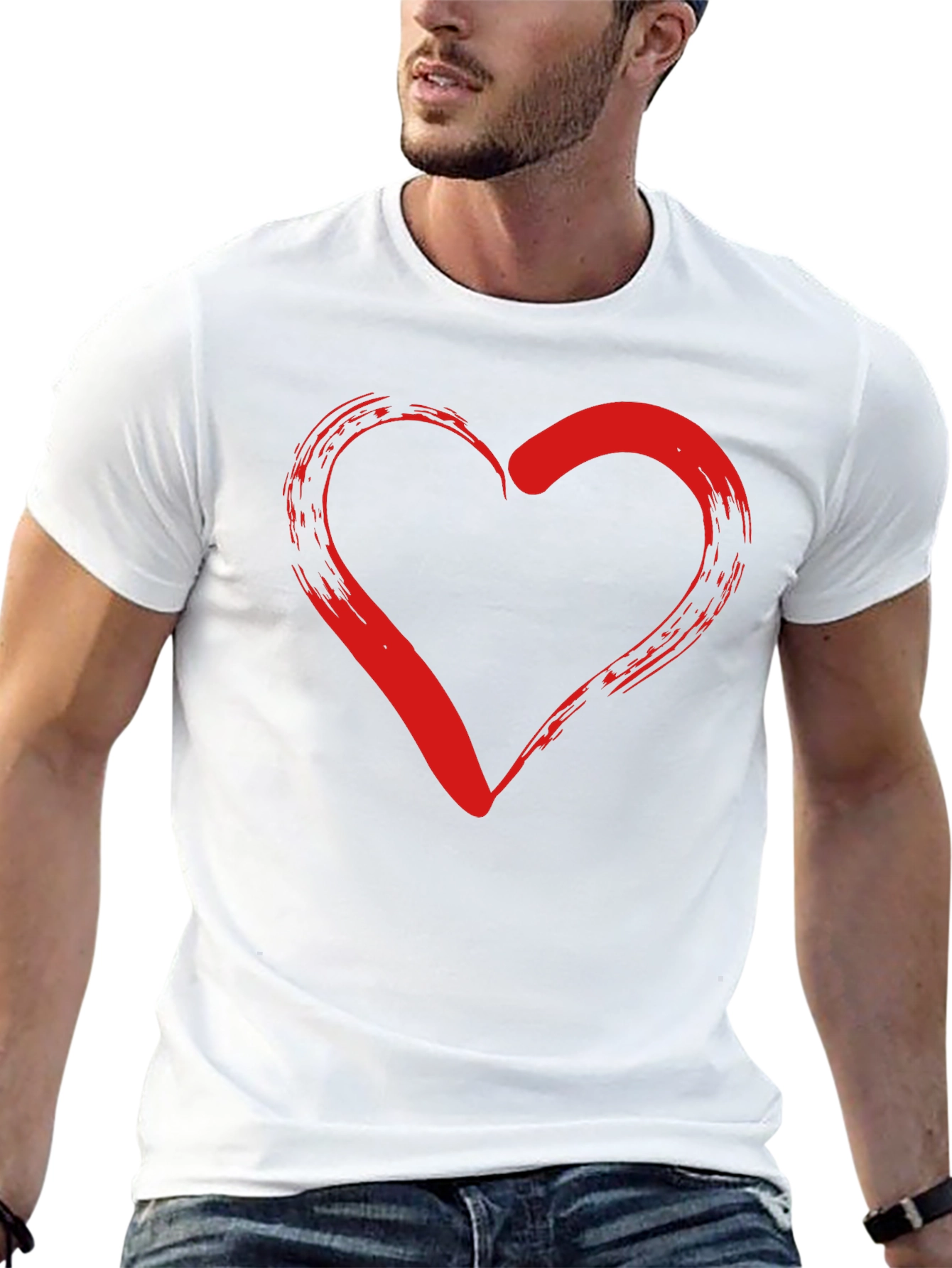 Heart Graphic Black T-Shirt - Stylish Casual Wear