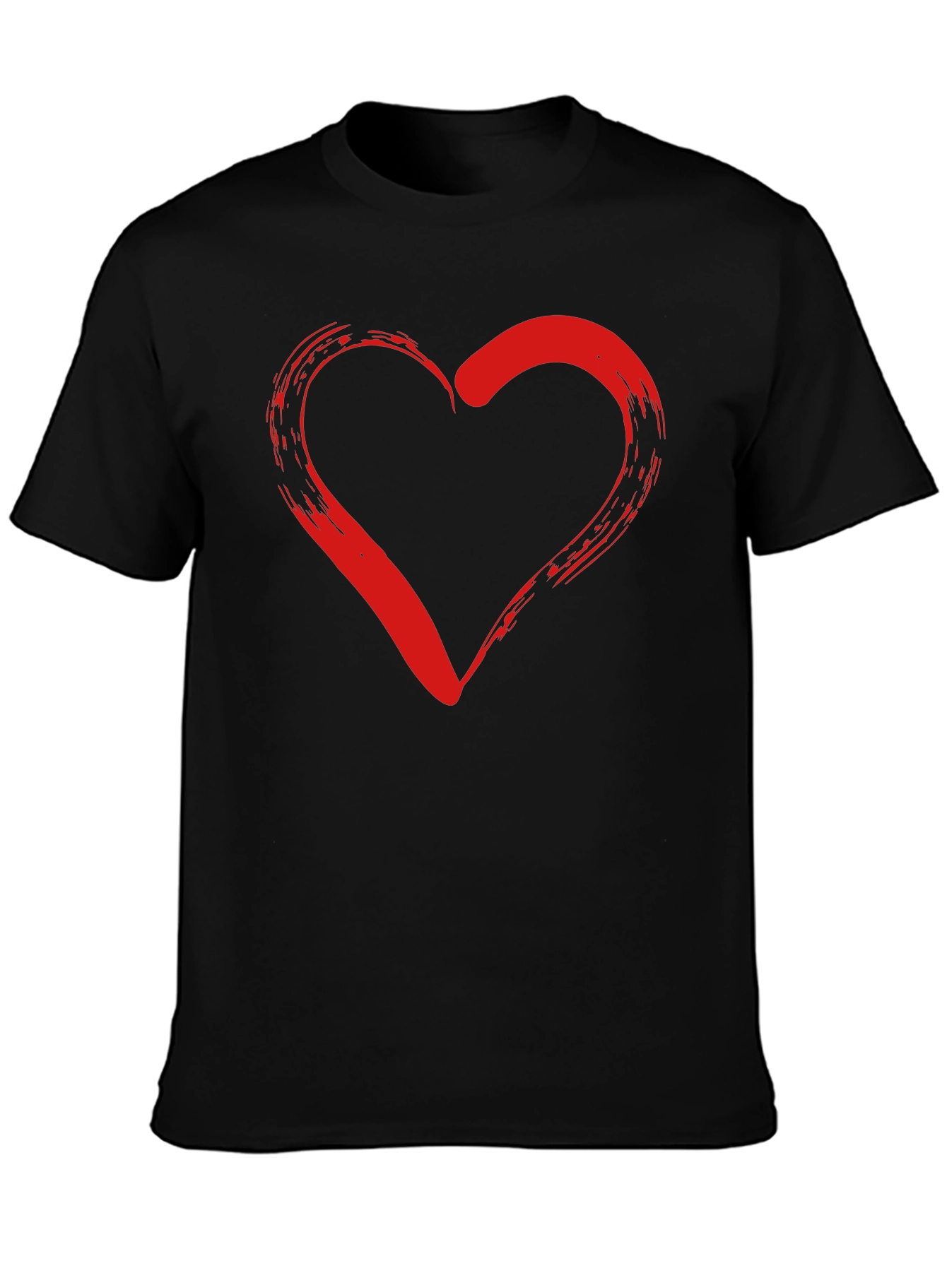 Heart Graphic Black T-Shirt - Stylish Casual Wear