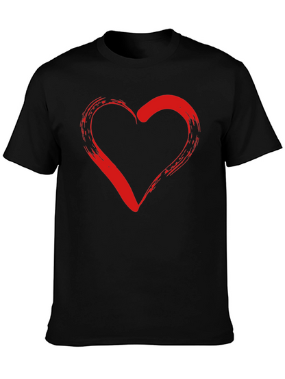 Heart Graphic Black T-Shirt - Stylish Casual Wear
