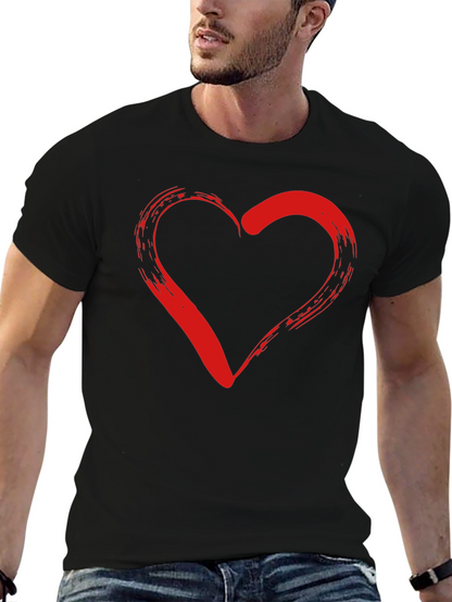 Heart Graphic Black T-Shirt - Stylish Casual Wear