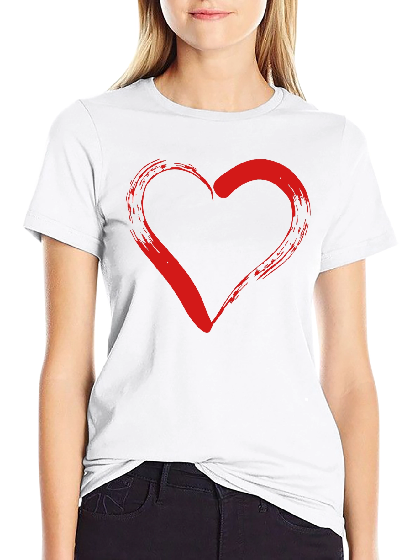 Heart Graphic Black T-Shirt - Stylish Casual Wear
