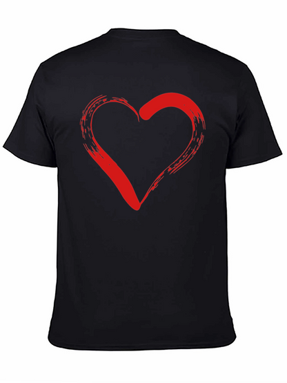 Heart Graphic Black T-Shirt - Stylish Casual Wear