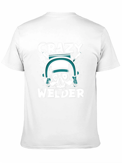 Crazy Welder Skull Graphic T-Shirt - Black