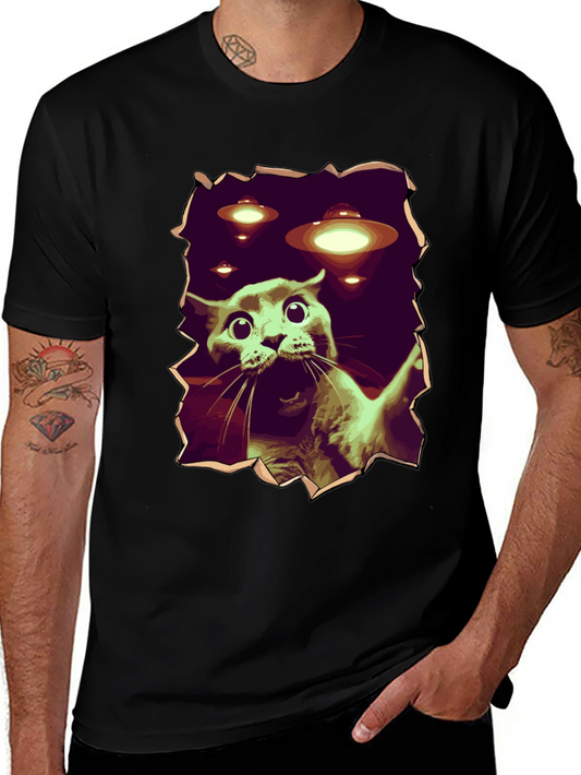 UFO Cat T-Shirt - Funny Alien Abduction Tee