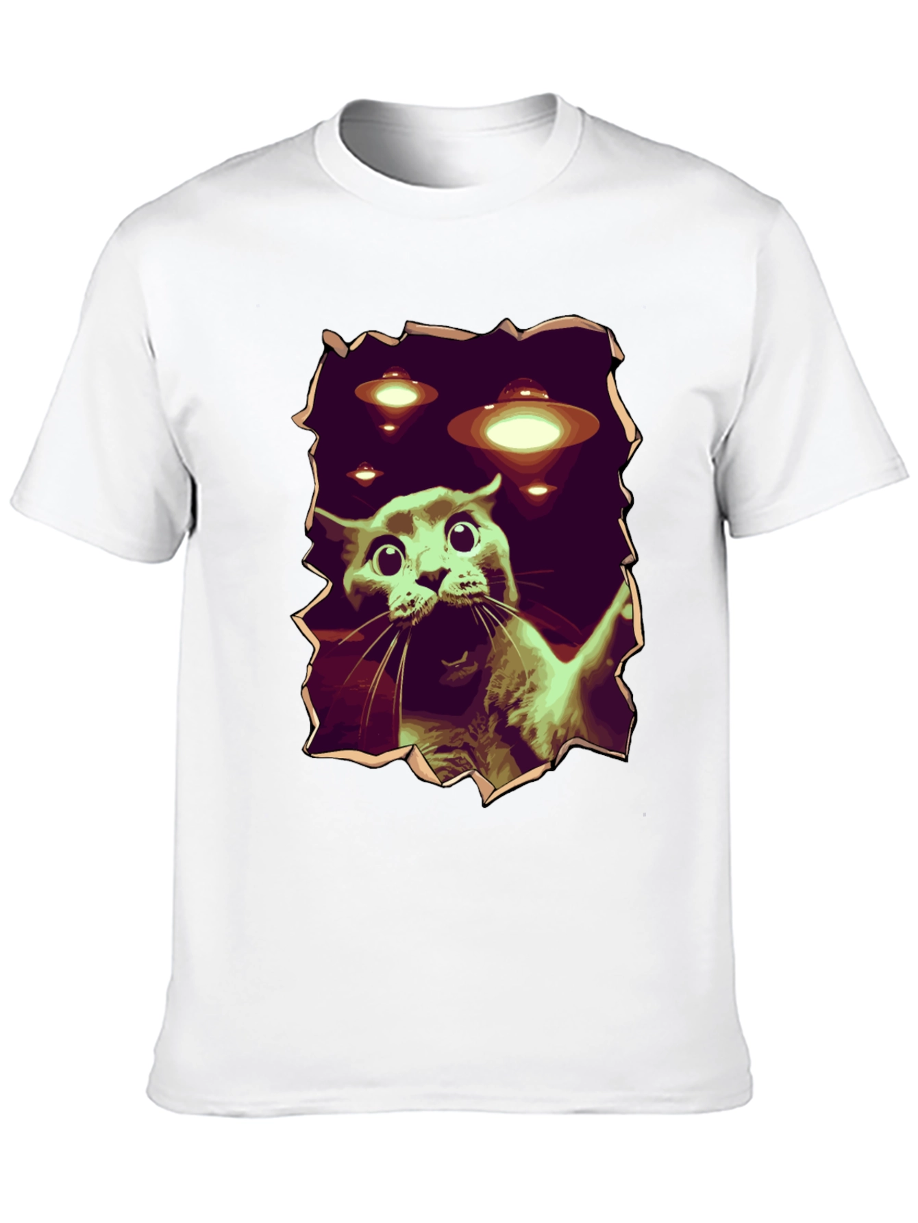 UFO Cat T-Shirt - Funny Alien Abduction Tee