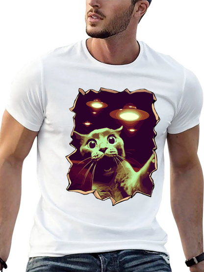 UFO Cat T-Shirt - Funny Alien Abduction Tee