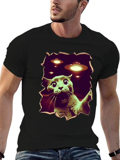 UFO Cat T-Shirt - Funny Alien Abduction Tee
