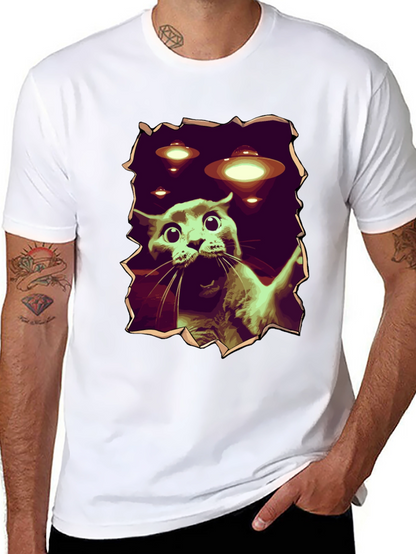 UFO Cat T-Shirt - Funny Alien Abduction Tee